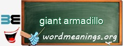 WordMeaning blackboard for giant armadillo